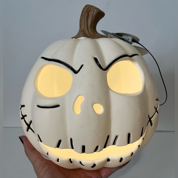 Nightmare Before Christmas Disney Jack Skellington Light Up Pumpkin Head 10"Ht - Picture 2 of 6